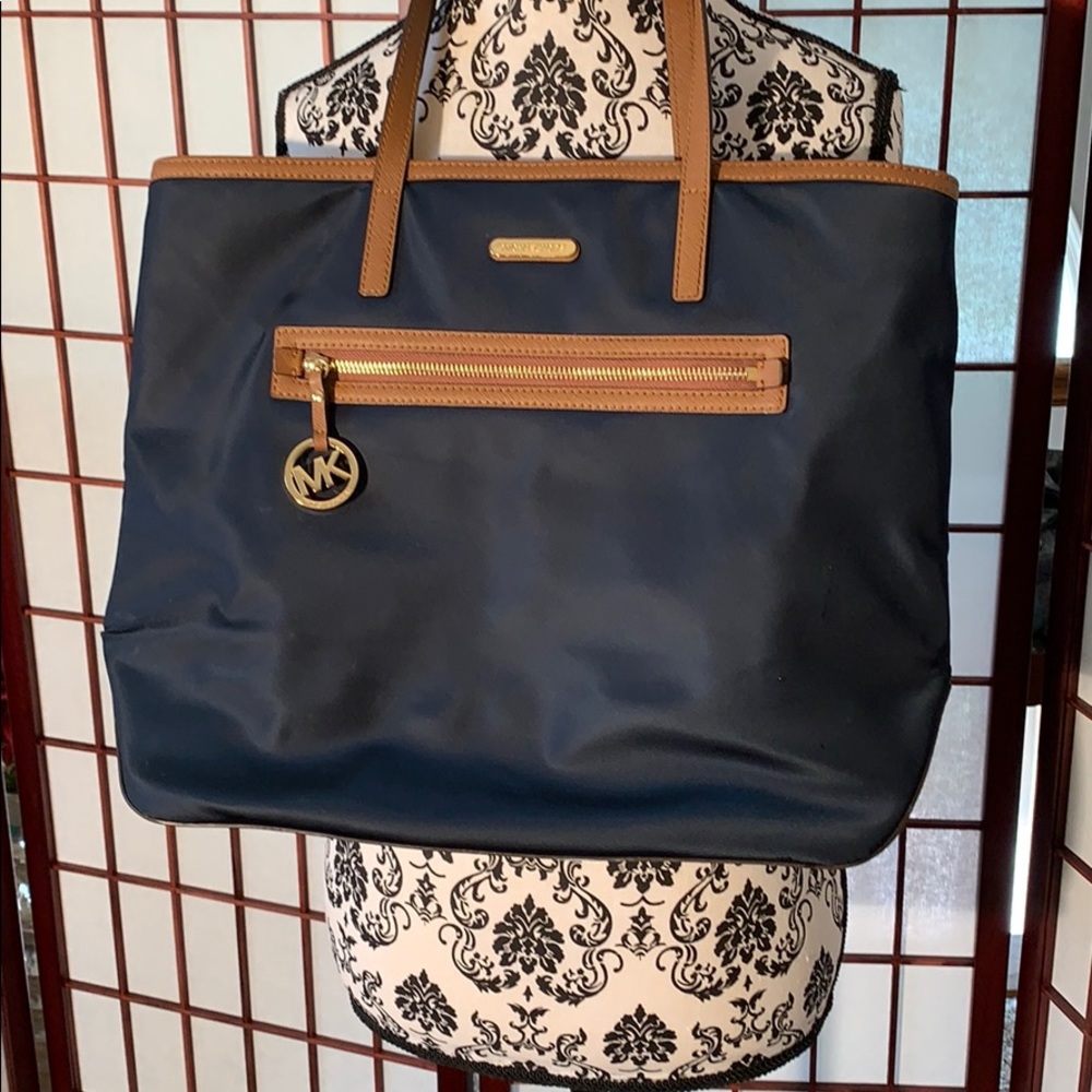 Navy Michael Kors nylon navy blue tote
